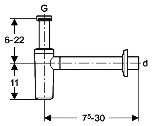Сифон бутылочный для раковины Geberit хром 151.035.21.1 Сифон бутылочный для раковины Geberit хром 151.035.21.1