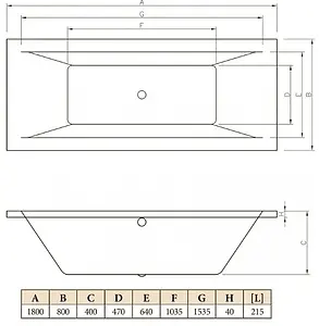 Ванна акриловая C-bath Poseidon 180x80 CBQ008002 Ванна акриловая C-bath Poseidon 180x80 CBQ008002, 2