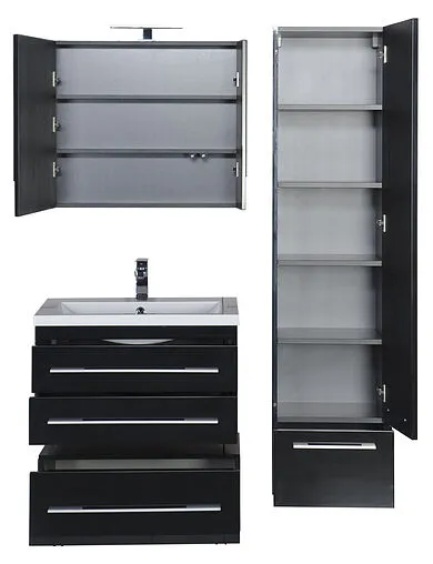 Шкаф-зеркало Aquanet Нота 75 чёрный 169190