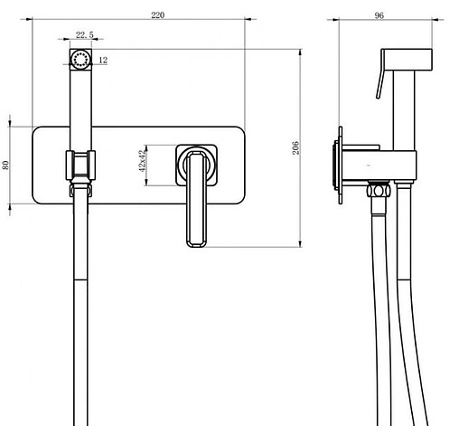 Гигиенический душ со смесителем Lemark Mista золото/белый LM6419WG