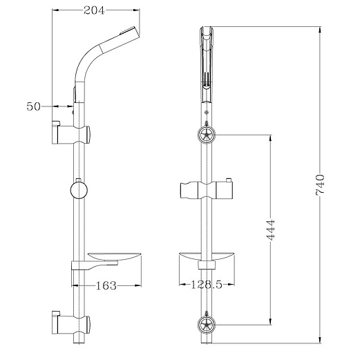 Душевая штанга Lemark хром LM8071C
