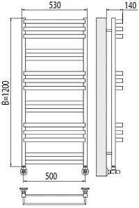 Полотенцесушитель водяной лесенка Terminus Линц П15 500х1200 полированная сталь 4630080268395, 2