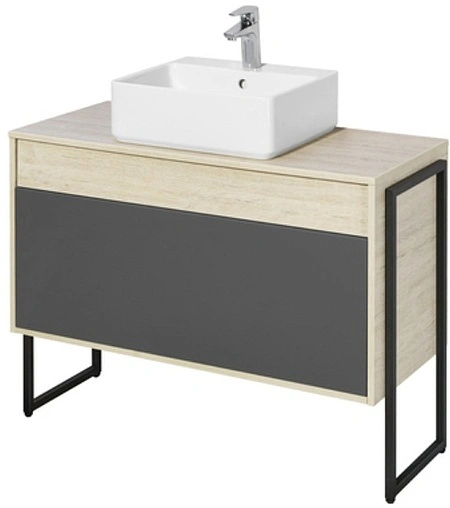 Тумба-умывальник подвесная Aquaton Лофт Урбан 100 графит/орегон 1A2477K1LQX60