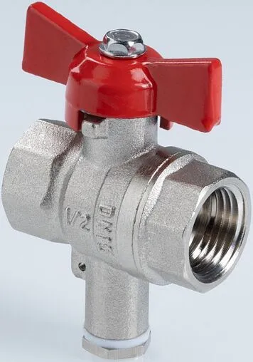 Кран шаровый для подключения датчика температуры ½&quot;в x ½&quot;в Valtec Стандарт ГОСТ Р 59553-2021 VT.128.N.04
