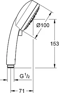 Лейка ручного душа Grohe Tempesta New Cosmopolitan 100 IV хром 27573002 Лейка ручного душа Grohe Tempesta New Cosmopolitan 100 IV хром 27573002, 2