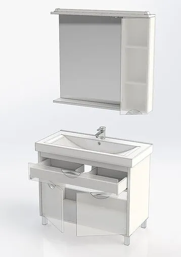 Шкаф-зеркало Aquanet Гретта 100 R белый 00179208