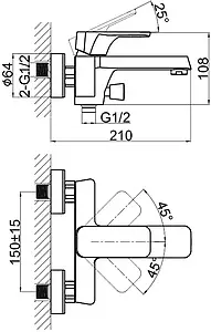 Смеситель для душа D&K Berlin Humboldt зелёный/хром DA1433212 Смеситель для душа D&K Berlin Humboldt зелёный/хром DA1433212, 2