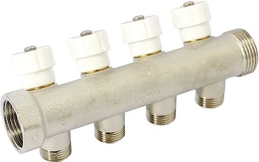 Коллектор регулирующий проходной 4 отвода 1&quot;в/н x ½&quot;к Uni-fitt 404N4240