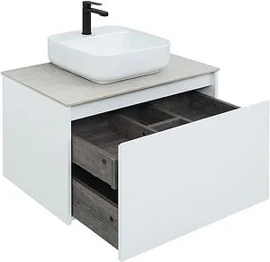 Тумба-умывальник подвесная Aquanet Nova Lite 75 белый 00242275+00242338, 5