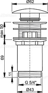 Выпуск автоматический для раковины с переливом AlcaPlast белый A392B Выпуск автоматический для раковины с переливом AlcaPlast белый A392B, 2