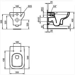 Унитаз подвесной безободковый с функцией биде Ideal Standard I.Life A RimLS+ белый T481801 Унитаз подвесной безободковый с функцией биде Ideal Standard I.Life A RimLS+ белый T481801, 2