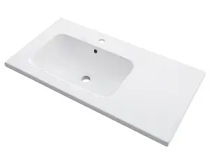 Тумба-умывальник подвесной Comforty Мальме 90 дуб дымчатый/чёрный 00-00004200CF, 3