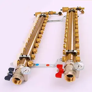 Группа коллекторная без расходомеров 12 отводов 1&quot;в/в x ¾&quot;ек Tiemme 3870049, 4