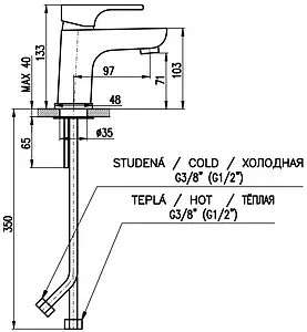 Смеситель для раковины Rav Slezak Yukon хром YU127.5K Смеситель для раковины Rav Slezak Yukon хром YU127.5K, 2