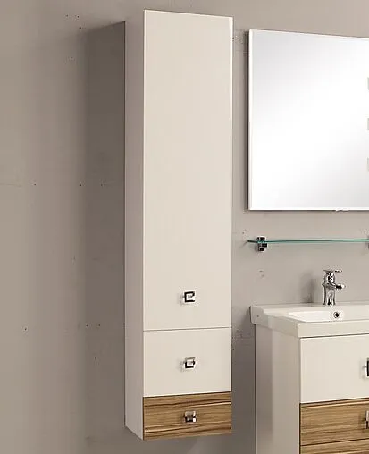 Шкаф-пенал подвесной Aquaton Стамбул 35 белый/эбони светлый 1A127703ST490