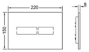 Клавиша смыва для унитаза сенсорная TECElux Mini 9240961 стекло/черный Клавиша смыва для унитаза сенсорная TECElux Mini 9240961 стекло/черный, 2