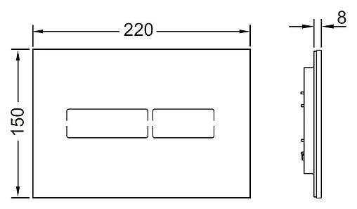 Клавиша смыва для унитаза сенсорная TECElux Mini 9240961 стекло/черный
