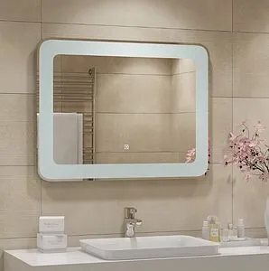 Зеркало с подсветкой Continent Velvette Led 90x70 с подогревом белый ЗЛП1759 Зеркало с подсветкой Continent Velvette Led 90x70 с подогревом белый ЗЛП1759, 5