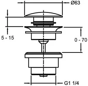 Выпуск автоматический для раковины Jacob Delafon хром E30536-CP Выпуск автоматический для раковины Jacob Delafon хром E30536-CP, 2