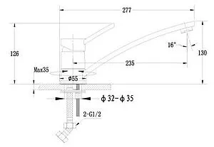 Смеситель для кухни Ewigstein антрацит 17240049 антрацит, 2