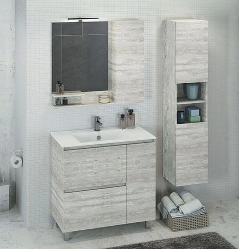 Тумба-умывальник напольная Comforty Верона 90 дуб белый 00-00001972CF