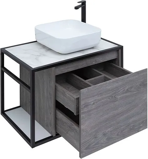 Тумба под умывальник подвесная Aquanet Nova Lite LOFT 75 R дуб рошелье 00261653