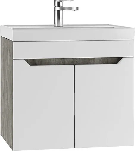 Тумба-умывальник подвесной Айсберг Мечта 60 белый/бетон DM2335T+4607152361674