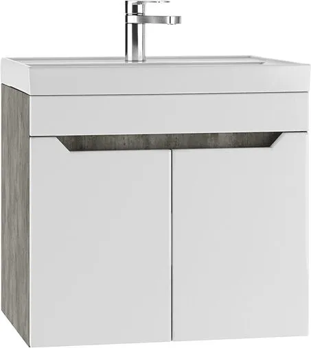 Тумба-умывальник подвесная Айсберг Мечта 60 белый/бетон DM2335T+4607152361674