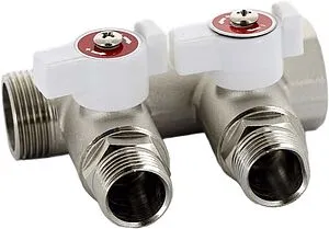 Коллектор запорный проходной 2 отвода ¾&quot;в/н x ½&quot;к Uni-fitt 420N3220, 2