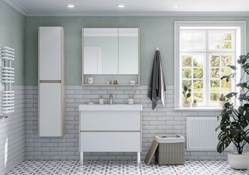 Тумба-умывальник Aquaton Сканди 90 белый/дуб верона 1A2519K0SDB20