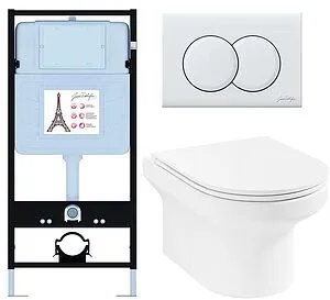 Комплект 6 в 1 Jacob Delafon Elite E21743RU-00 с кнопкой E36496-00 белый глянцевый, 1