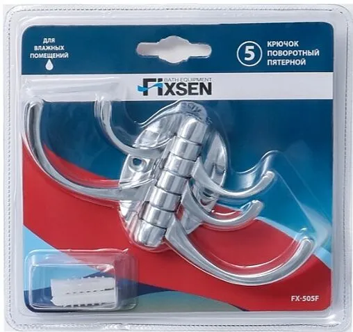 Крючок поворотный пятерной Fixsen Equipment хром FX-505F
