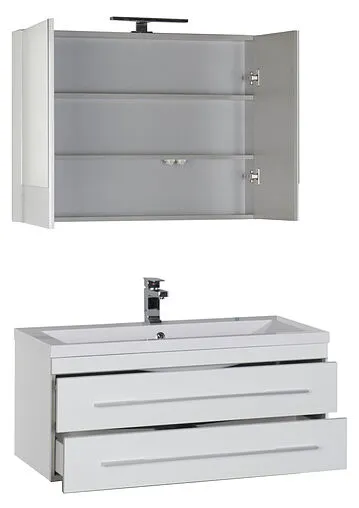 Шкаф-зеркало Aquanet Верона 100 белый 00175383