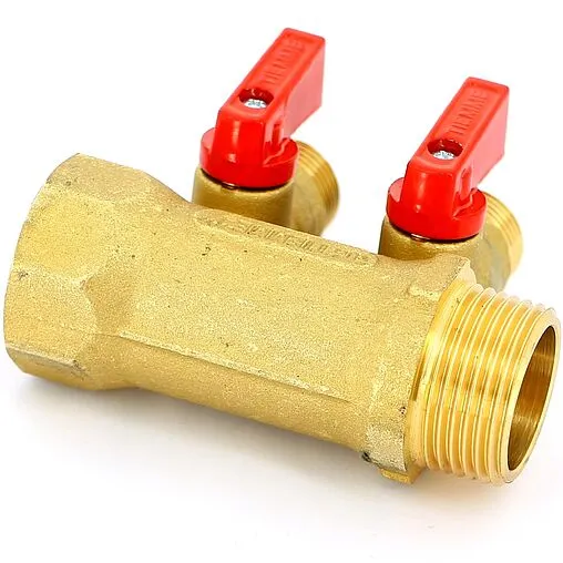 Коллектор запорный проходной 2 отвода 1&quot;в/н x ½&quot;к Tiemme NINO 1820006