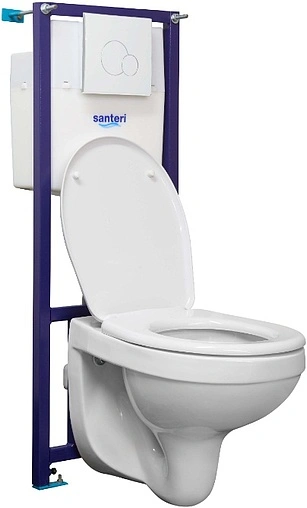 Комплект 5 в 1 Santeri Альфа 1.3815.9.S00.00B.2 с кнопкой белый глянцевый