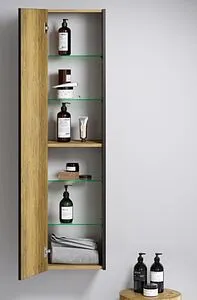 Шкаф-пенал подвесной Aqwella Fargo 35 дуб балтийский FRG0535DB Шкаф-пенал подвесной Aqwella Fargo 35 дуб балтийский FRG0535DB, 3