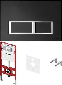 Инсталляция для подвесного унитаза Set 4 в 1 TECEspring V S955202 с кнопкой черный матовый Инсталляция для подвесного унитаза Set 4 в 1 TECEspring V S955202 с кнопкой черный матовый, 1