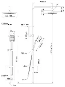 Душевая система без смесителя Swedbe Calypso хром 5068, 2