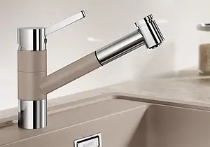 Смеситель для кухни с выдвижным изливом Blanco Tivo-s серый беж 517619 Смеситель для кухни с выдвижным изливом Blanco Tivo-s серый беж 517619, 2