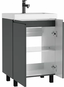 Тумба под умывальник напольная Домино Graffo 60 графит DGr2418T, 3