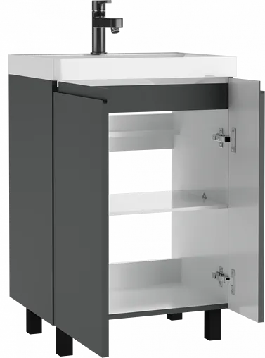 Тумба под умывальник напольный Домино Graffo 60 графит DGr2418T