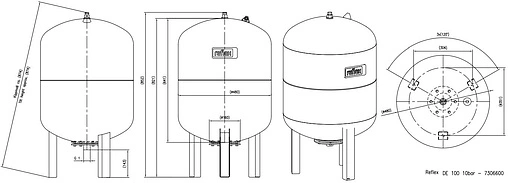Гидроаккумулятор Reflex DE 100л 10 бар 7306600