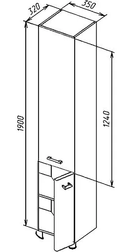 Шкаф-пенал Am.Pm Like S 35 R белый M81CSR0356WG