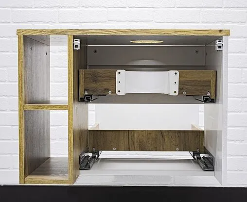 Тумба-умывальник подвесной Домино Frost 70 белый/дуб вотан DF3401T+641945