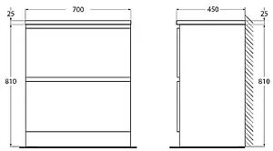 Тумба-умывальник подвесная BelBagno ALBANO 70 Bianco Lucido ALBANO-700-2C-PIA-BL+BB700/455-LV-MR-ALR Тумба-умывальник подвесная BelBagno ALBANO 70 Bianco Lucido ALBANO-700-2C-PIA-BL+BB700/455-LV-MR-ALR, 2