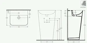 Раковина ISVEA Sott'Aqua 50 лососевый 10SQ37001SV-2S, 2