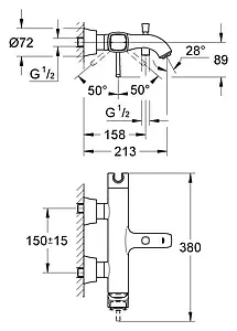 Смеситель для ванны Grohe Grandera хром 23317000, 2