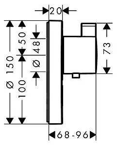 Термостат с отдельным выводом для ручного душа Hansgrohe ShowerSelect S Highflow хром 15742000 Термостат с отдельным выводом для ручного душа Hansgrohe ShowerSelect S Highflow хром 15742000, 2