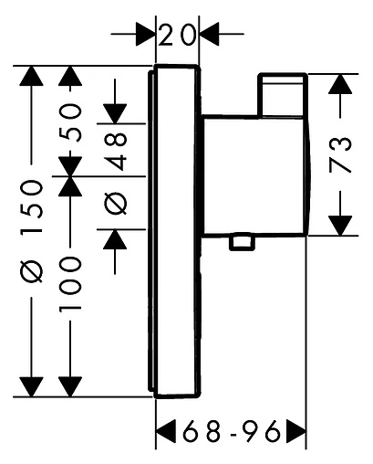 Термостат с отдельным выводом для ручного душа Hansgrohe ShowerSelect S Highflow хром 15742000