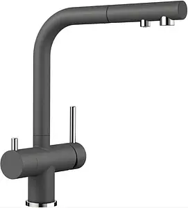 Смеситель для кухни с подключением к фильтру Blanco Fontas-S II тёмная скала/хром 525207 Смеситель для кухни с подключением к фильтру Blanco Fontas-S II тёмная скала/хром 525207, 1